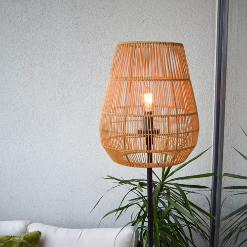 Lucide NERIDA - Lampadaire Intérieur/Extérieur - Ø 35 cm - 1xE27 - IP44 - Naturel - ambiance 1